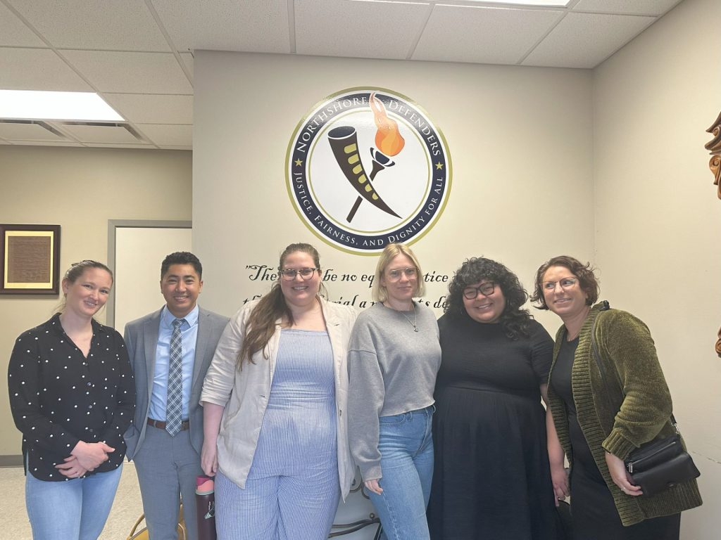 Northshore Defenders: (left to right) Emily Genzlinger (’20)-supervising attorney, Ryan Balaoing, Claire Foster, Rachel Castillo, Sully Bautista, Lindsay Waters